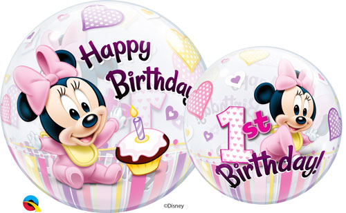 Bubble Ballon Minnie 1st Birthday, 1 St. - VE 5