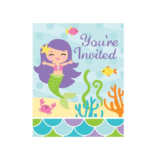 Einladung Meerjungfrau, 8 St. .- VE 6