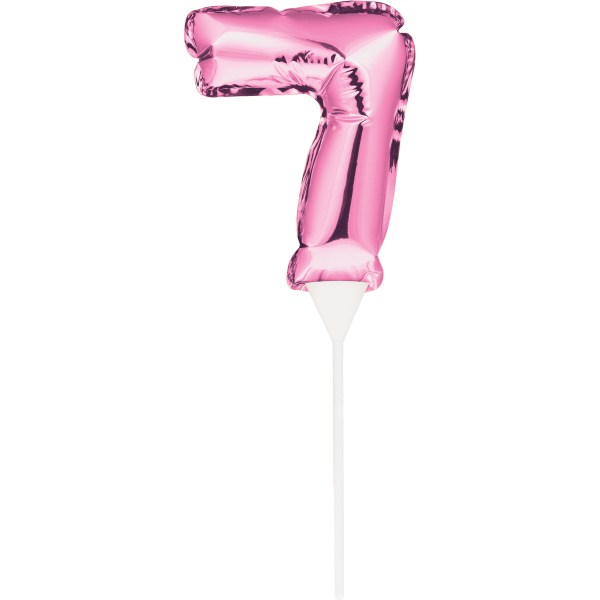 Kuchenpicker Folienballon Pink Zahl 7, 1 St. - VE 12