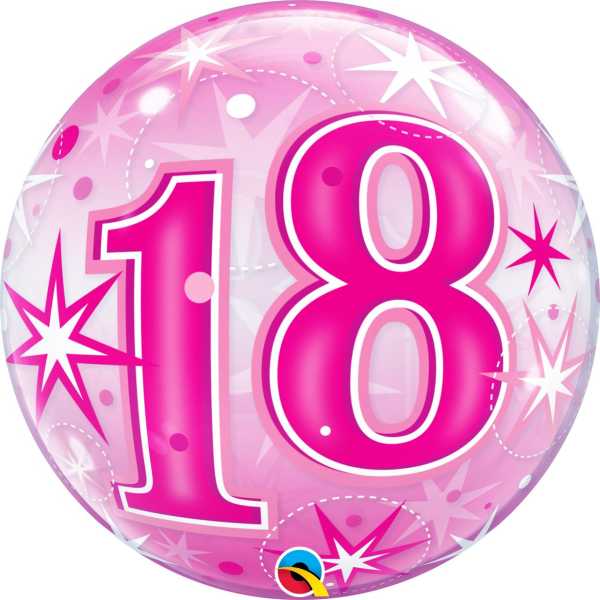 Bubble Ballon Pink Zahl 18, 1 St. - VE 5