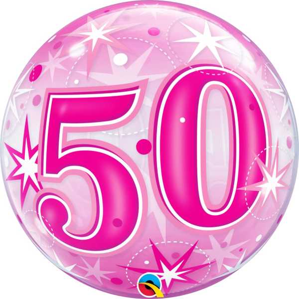 Bubble Ballon Pink Zahl 50, 1 St. - VE 5
