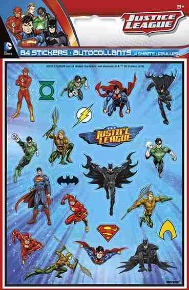 Sticker Justice League, 4 Bgen - VE 12