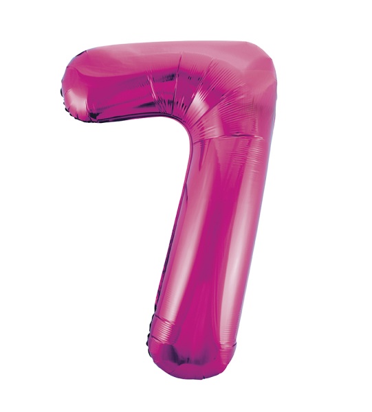 Folienballon Pink Zahl 7, 1 St.-  VE 5