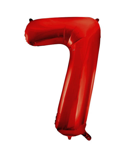 Folienballon Rot Zahl 7, 1 St.-  VE 5