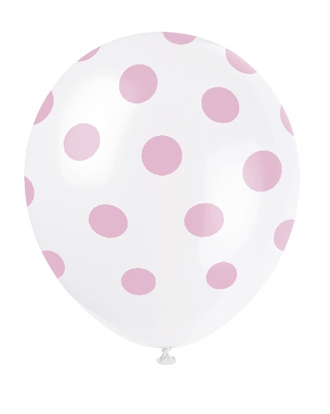 Luftballon Punkte rosa, 6 St. - VE 12