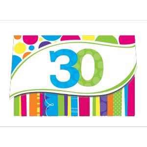 Einladung 30. Geburtstag Bunte Runde, 8 St.- VE 6