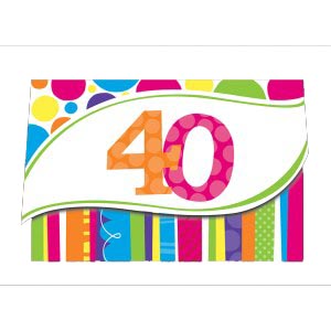 Einladung 40. Geburtstag Bunte Runde, 8 St.- VE 6