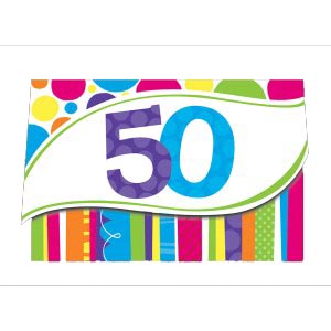 Einladung 50. Geburtstag Bunte Runde, 8 St.- VE 6