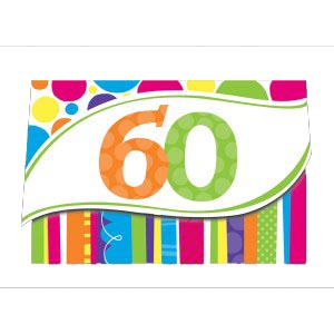 Einladung 60. Geburtstag Bunte Runde, 8 St.- VE 6