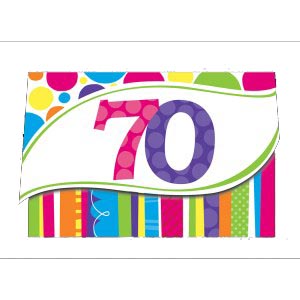 Einladung 70. Geburtstag Bunte Runde, 8 St.- VE 6