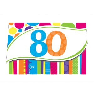 Einladung 80. Geburtstag Bunte Runde, 8 St. - VE 6