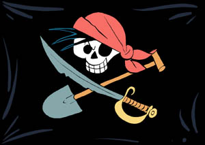 Einladung Piraten Totenopf-Flagge - VE 12
