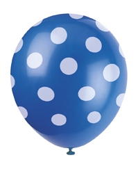 Luftballon Punkte blau, 6 St. - VE 12