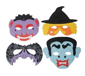 Moosgummi Masken Halloween, 4er Set - VE 6