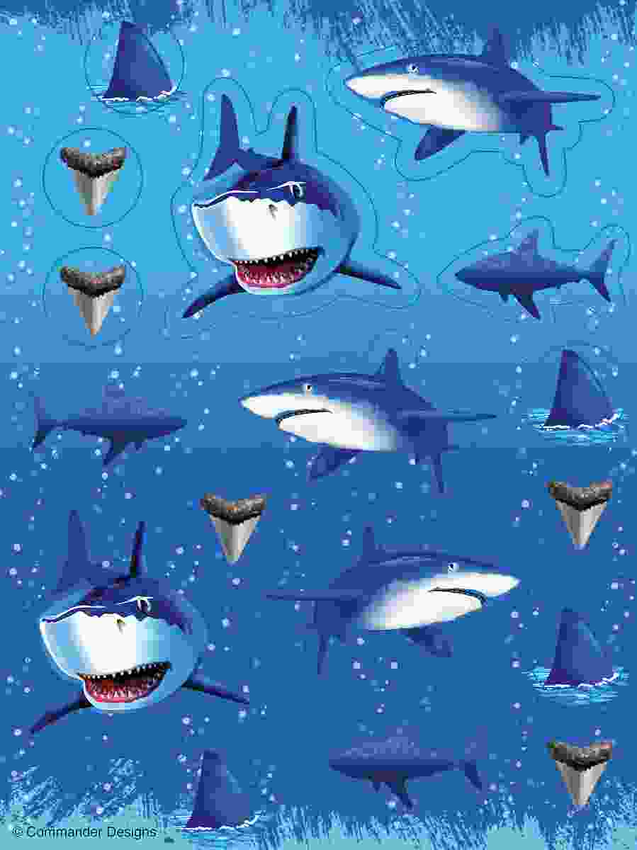 Sticker Hai-Haifisch Party, 4 Bgen - VE 12