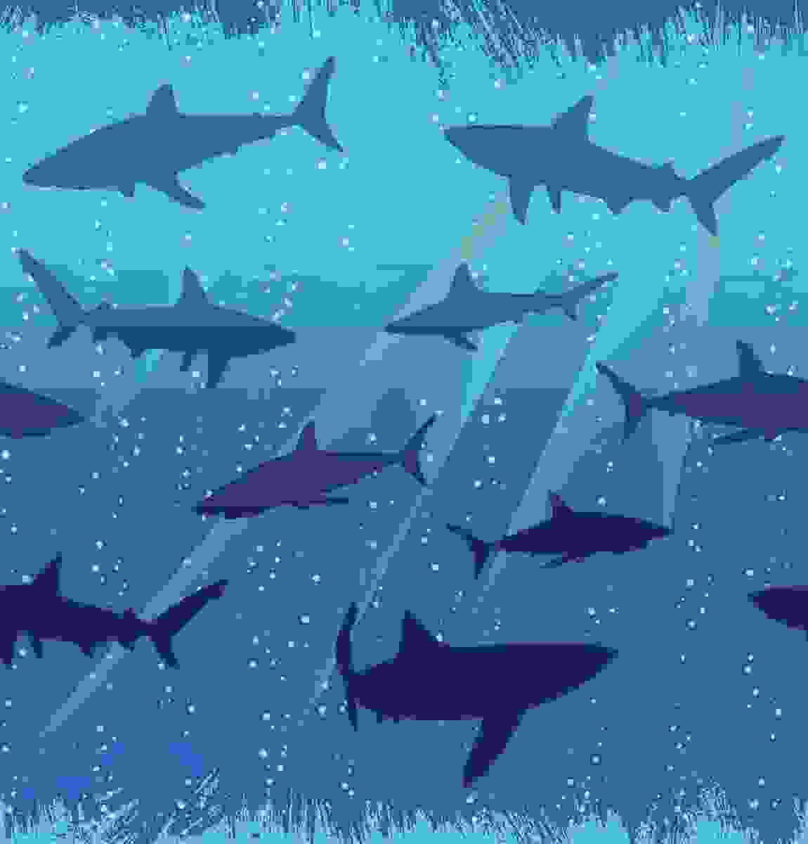 Tischdecke Hai-Haifisch Party - VE 6