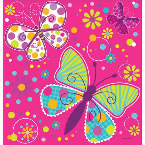 Tischdecke Pink Schmetterling, 1 St.  - VE 6