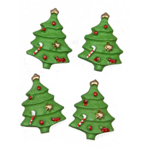 Mini-Dekofiguren Weihnachtsbaum Polyresin, 12 St.  - VE 12