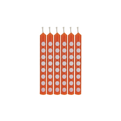 Minikerzen Punkte orange, 12 St. - VE 12