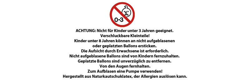Warnhinweis Luftballons