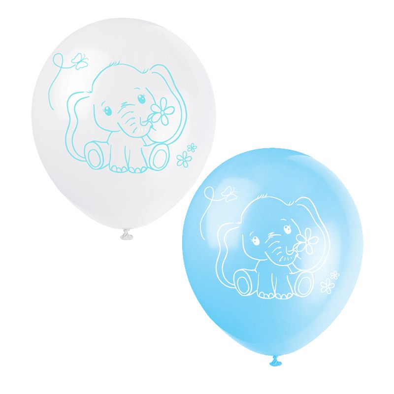 Luftballons Baby-Elefant blau, 8 St. - VE 12