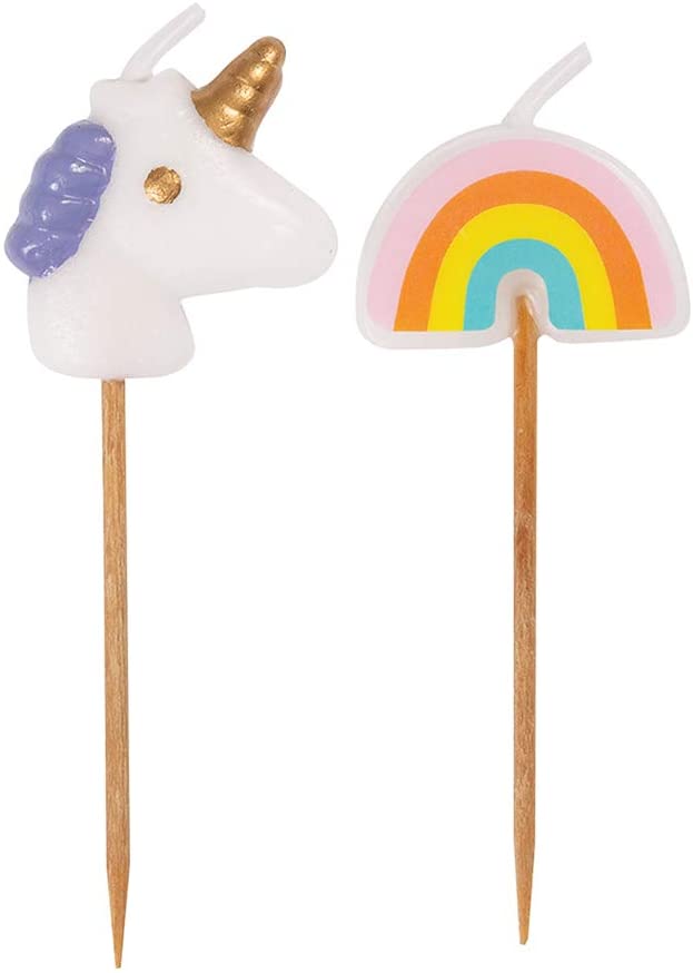 Minikerzen Regenbogen Einhorn, 6 St. - VE 12