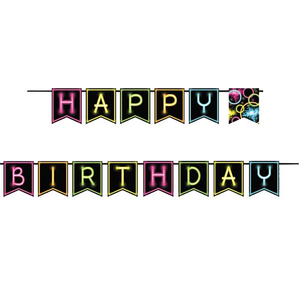 Girlande Happy Birthday Neon   - VE 6