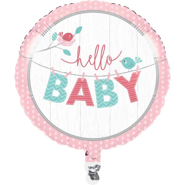 Folienballon Hello Baby Girl, 1 St. - VE 10