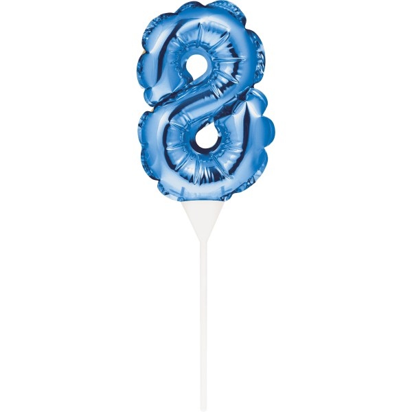 Kuchenpicker Folienballon Blau Zahl 8, 1 St. - VE 12