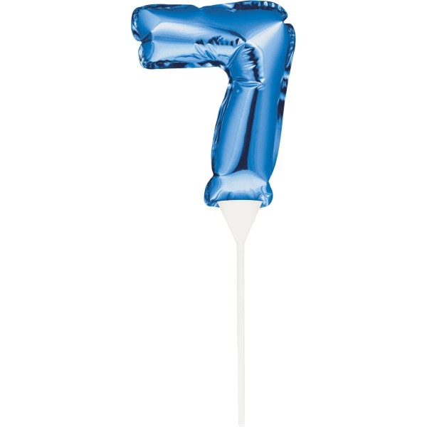 Kuchenpicker Folienballon Blau Zahl 7, 1 St. - VE 12