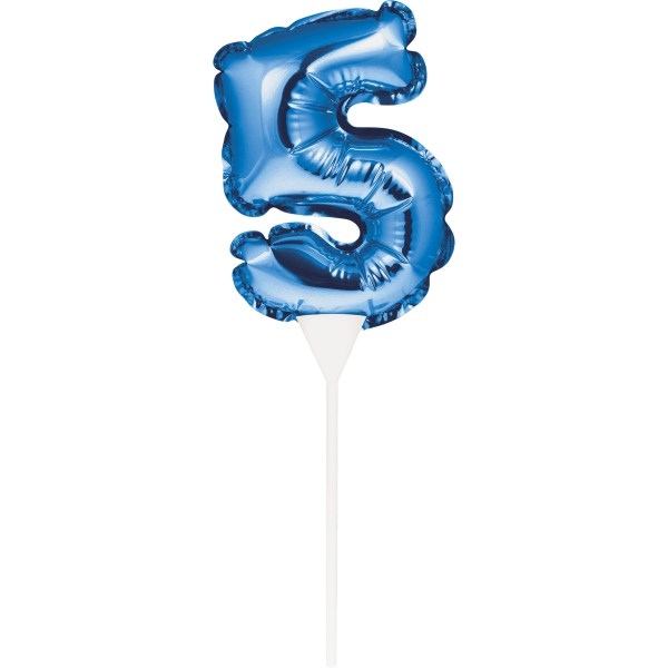 Kuchenpicker Folienballon Blau Zahl 5, 1 St. - VE 12