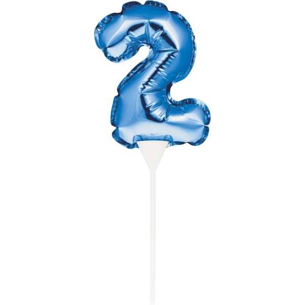 Kuchenpicker Folienballon Blau Zahl 2, 1 St. - VE 12