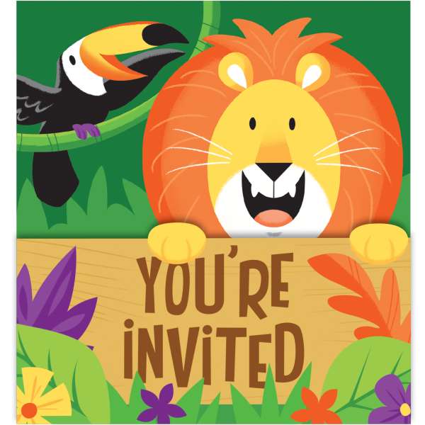 Einladung Dschungel Safari, 8 St. - VE 6