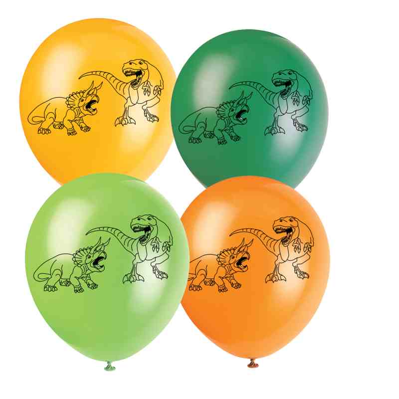 Luftballons Dinosaurier Party, 8 St. - VE 12