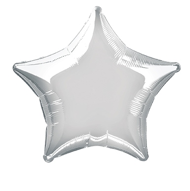Folienballon Stern silber, 1 St.-  VE 5