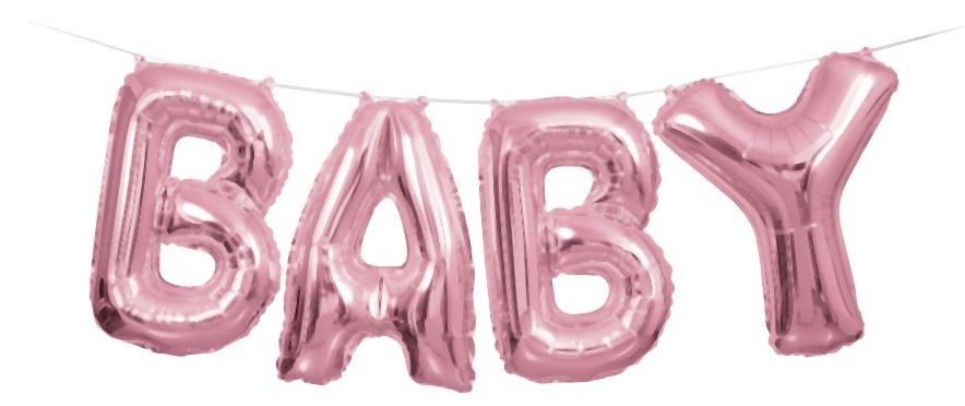 Folienballon Schrift Set Baby rosa, 1 St. - VE 12