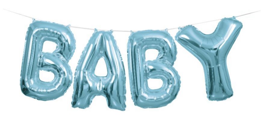 Folienballon Schrift Set Baby blau, 1 St. - VE 12