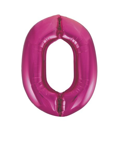 Folienballon Pink Zahl 0, 1 St.-  VE 5