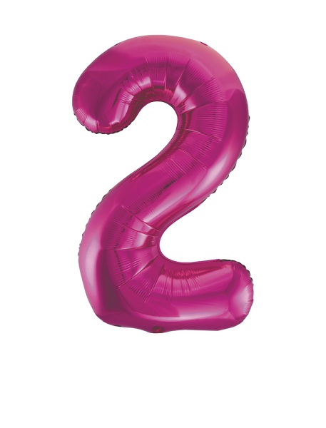 Folienballon Pink Zahl 2, 1 St.-  VE 5