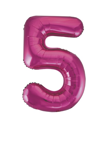 Folienballon Pink Zahl 5, 1 St.-  VE 5