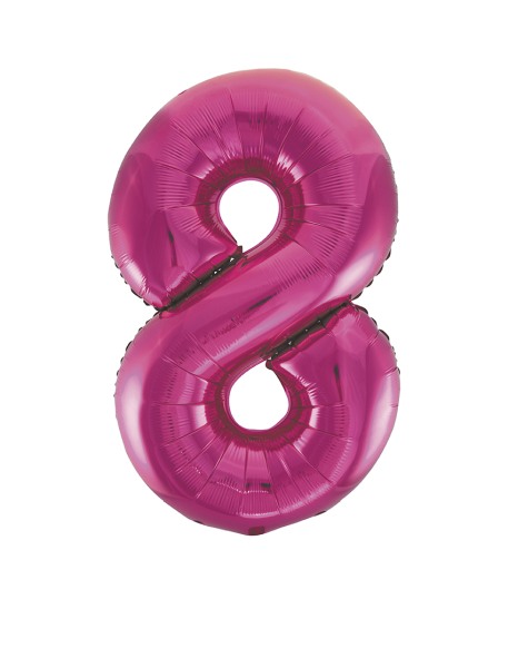 Folienballon Pink Zahl 8, 1 St.-  VE 5