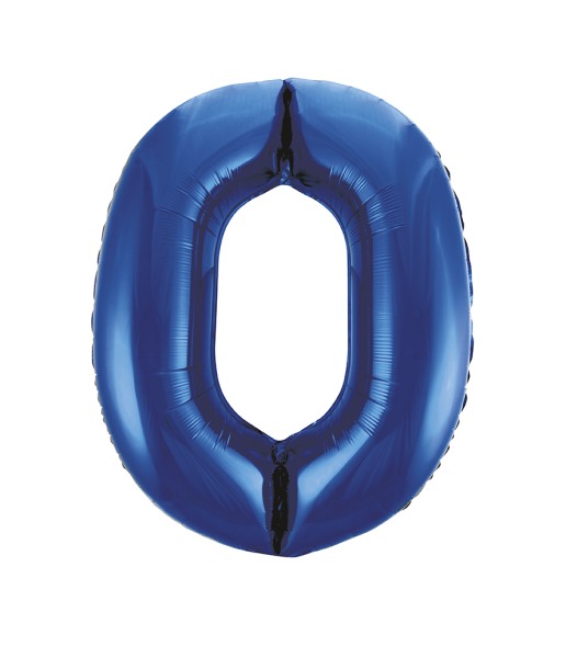 Folienballon Blau Zahl 0, 1 St.-  VE 5