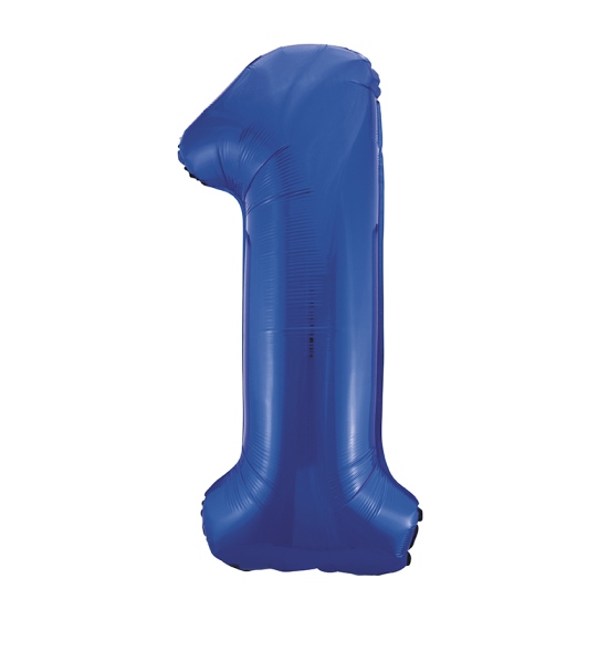 Folienballon Blau Zahl 1, 1 St.-  VE 5