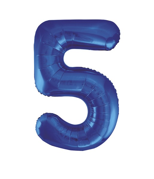 Folienballon Blau Zahl 5, 1 St.-  VE 5
