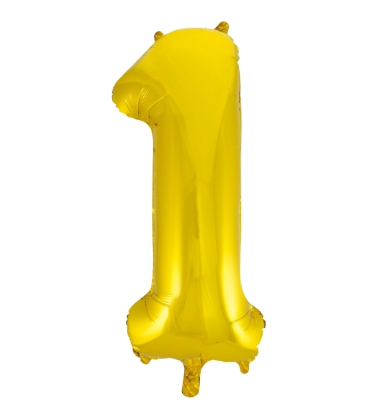 Folienballon Gold Zahl 1, 1 St.-  VE 5