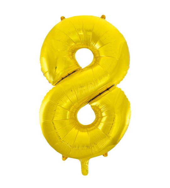 Folienballon Gold Zahl 8, 1 St.-  VE 5