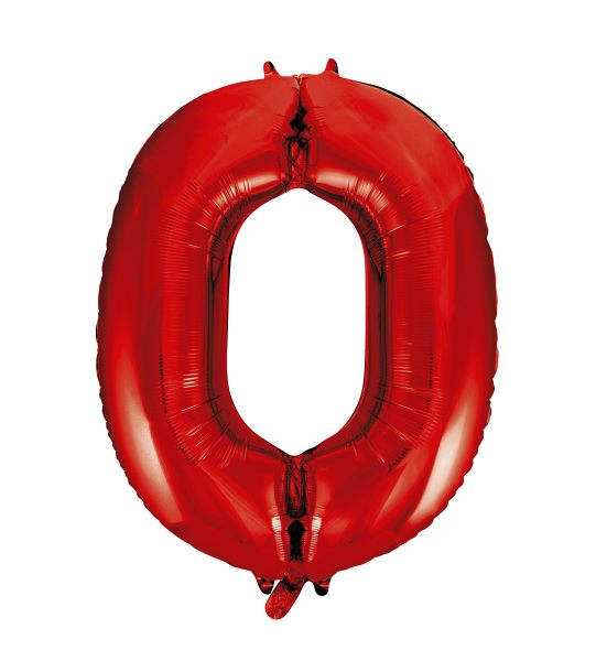 Folienballon Rot Zahl 0, 1 St.-  VE 5