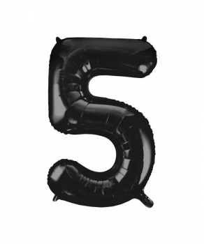 Folienballon Schwarz Zahl 5,1 St. - VE 5