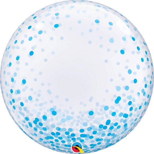 Bubble Ballon Konfetti blau, 1 St. - VE 5