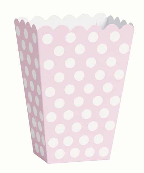 Popcornbox Punkte rosa, 8 St. - VE 12